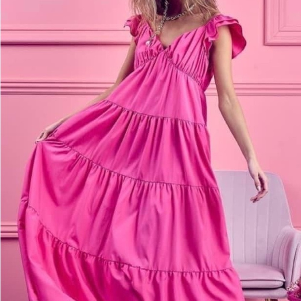 BIBI DRESS. Hot pink. L xL nwt BIBI brand